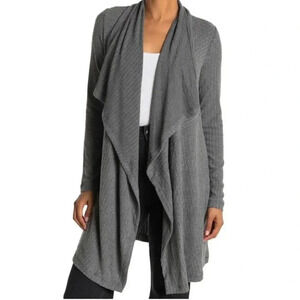 H by Bordeaux Mix  Rib Cozy Waterfall Cardigan